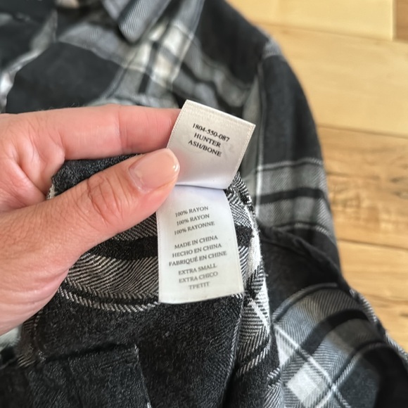 Rails Hunter Long Sleeve Button Up Flannel Ash & Bone Top - Picture 6 of 6